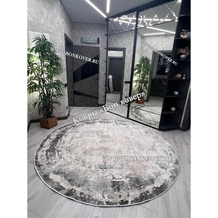 Ковер в гостиную дизайн 08 Серый Круг