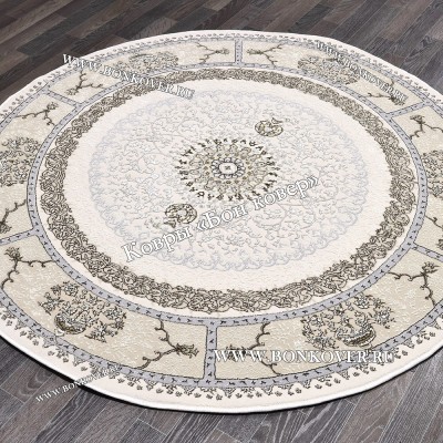 Турецкий Ковер Для гостиной New дизайн 85 Бежевый Круг